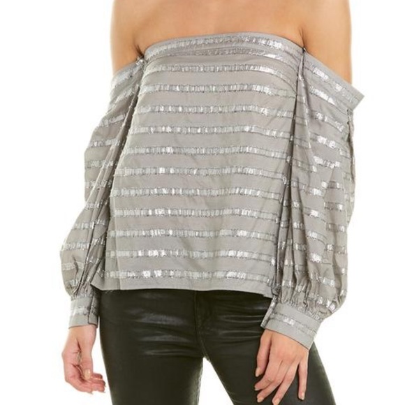 1. State | Metallic Knit Top - Picture 1 of 7